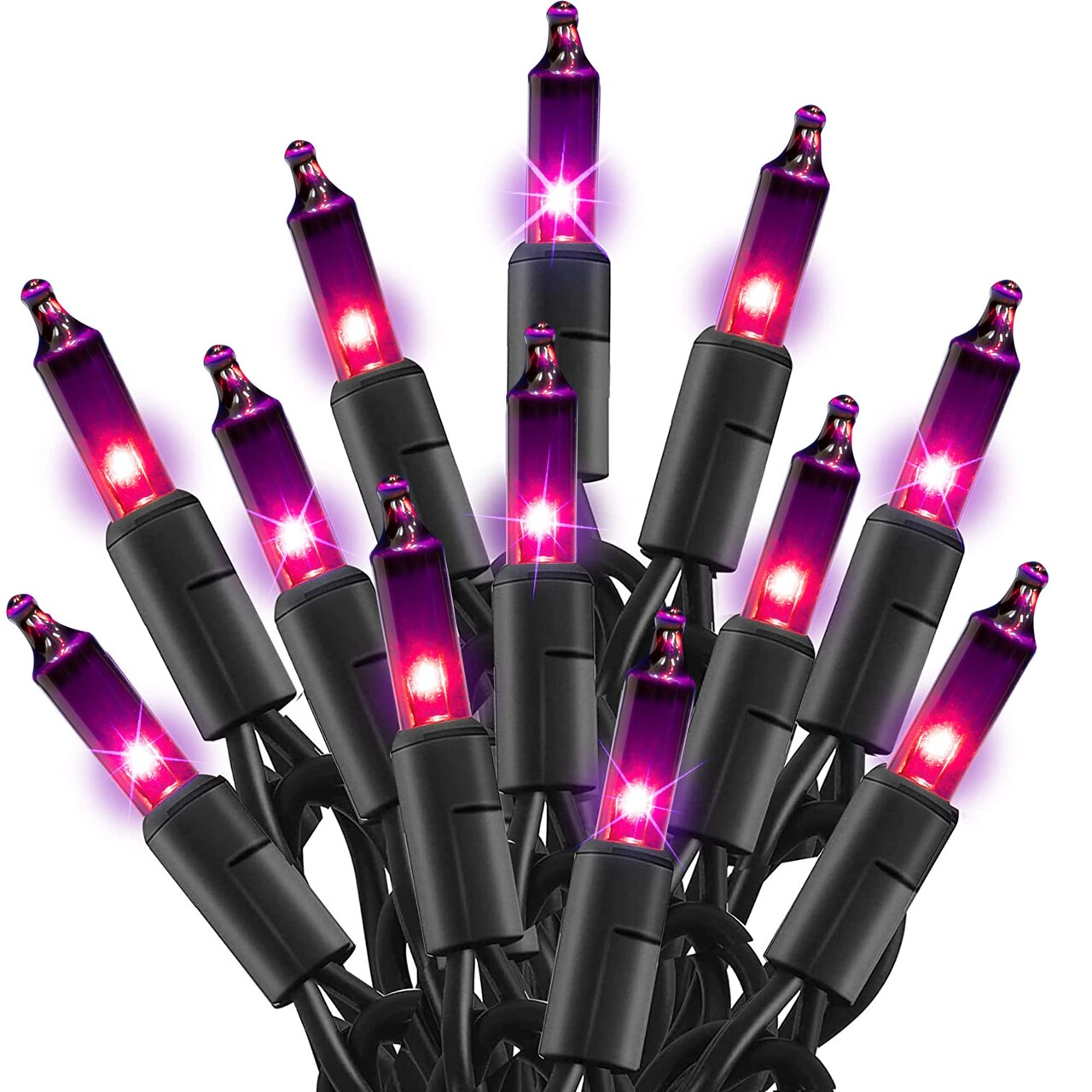 TW SHINE Purple Halloween Lights, 20FT 100 Count Incandescent Mini String Lights, Waterproof Halloween Decorations for Outdoor Indoor Patio Home Party Garden Yard Decor